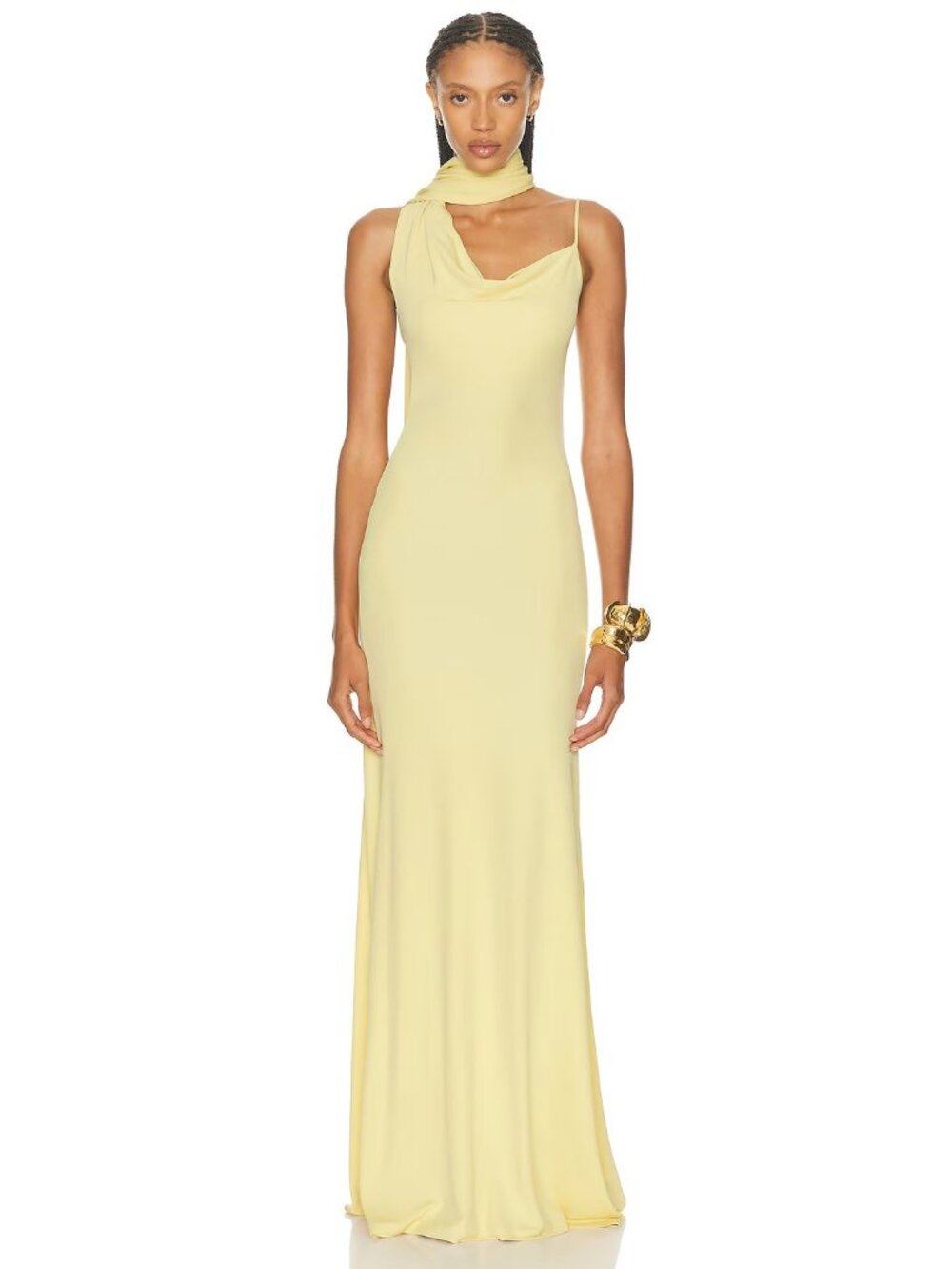 Aya Muse Wisp Dress in Buttercream Yellow Maxi